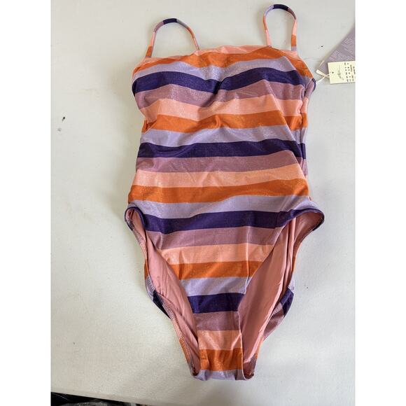 Gottex Women's Standard Luma Vacy Shine Bandeau One Piece Swimsuit Purple ora 8 - Picture 1 of 4